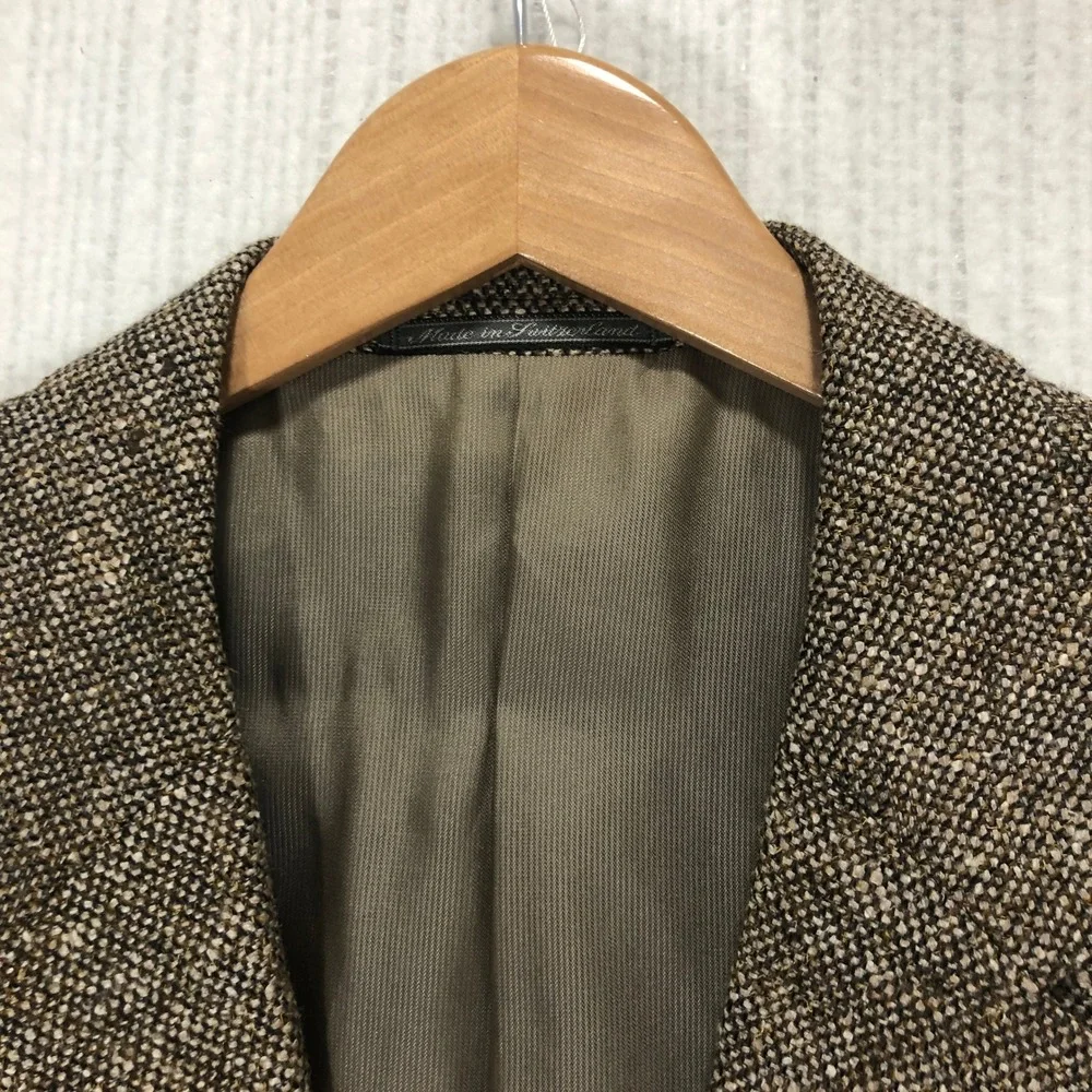 Ermenegildo Zegna Soft Brown Wool Silk Blazer Sport Coat Mens 52 R Made in Swiss